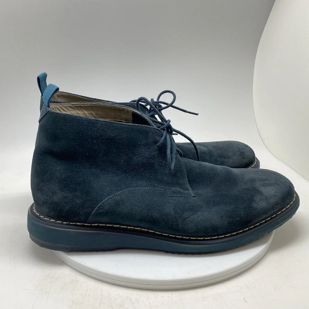 Clarks Kenley Boots Mens 10.5 Navy‎ Blue Suede Chukka Ankle Comfort Casual